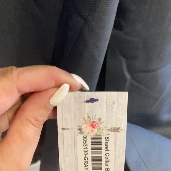 NWT SILVER GRAY SHAWL COLLAR BLAZER XL - Picture 3 of 3